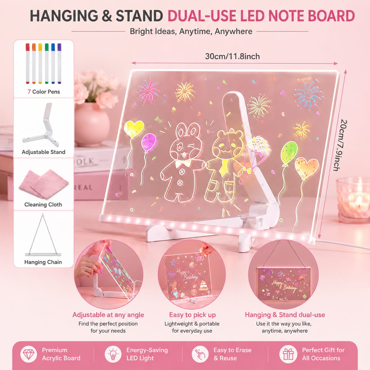 ORION™ Magic LED Drawing Board for Kids | Screen-Free Creative Fun