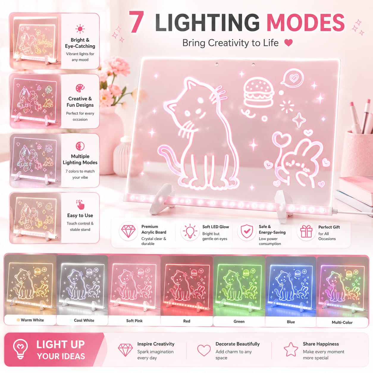 ORION™ Magic LED Drawing Board for Kids | Screen-Free Creative Fun